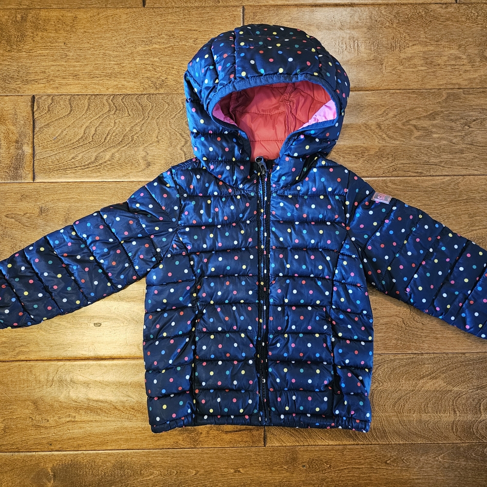 GAP Kids Puffer Jacket - Navy with Multicolor Dots
